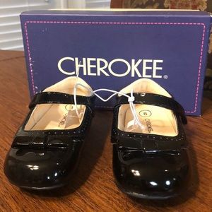 Girls Cherokee black patent shoes NWT size 8